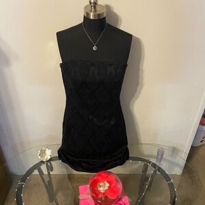 White House Black Market Black Textured Dress